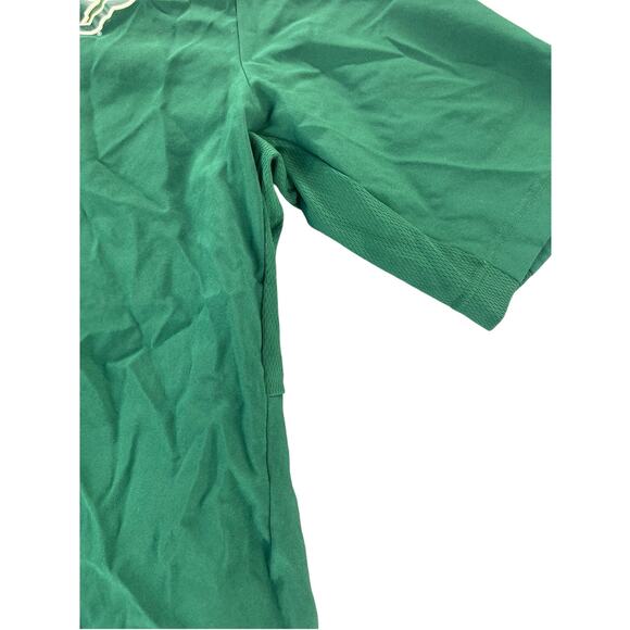 Adidas Green Athletic Short Sleeve Quarter Zip T-Shirt Men's Size Large - Picture 4 of 8